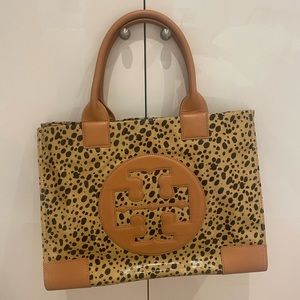 Tory Burch Leopard Tote - like new